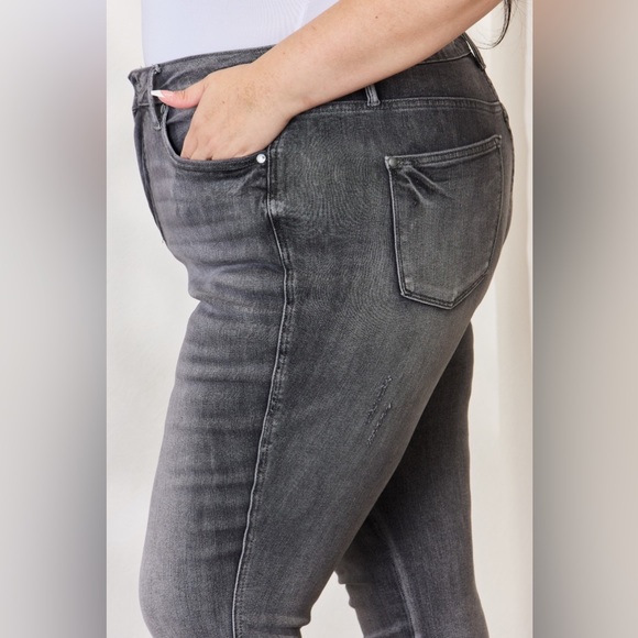 NEW Judy Blue PLUS + REG Size High Waisted Tummy Control Release Hem Skinny Jean - Picture 6 of 15